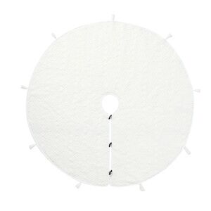 White Textured Toggle Christmas Tree Skirt